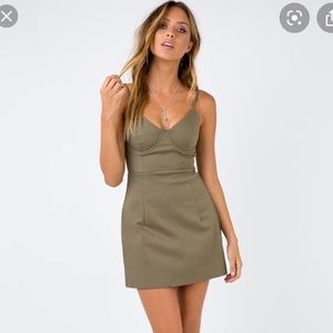 princess polly novella mini dress in green